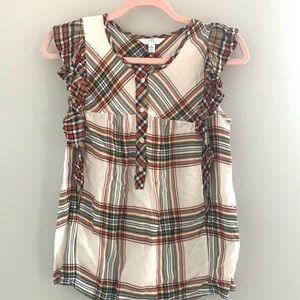 Plaid Ruffle Top